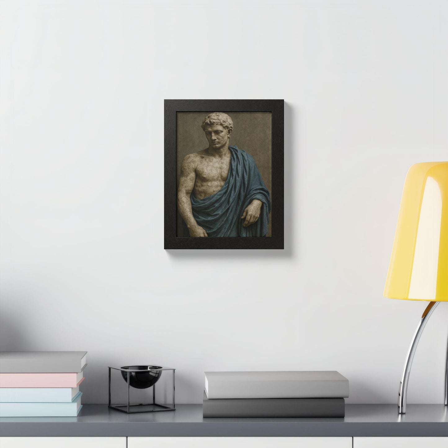 Blue Stature | Classical Statue with Blue Drape | Digital Download Wall Art