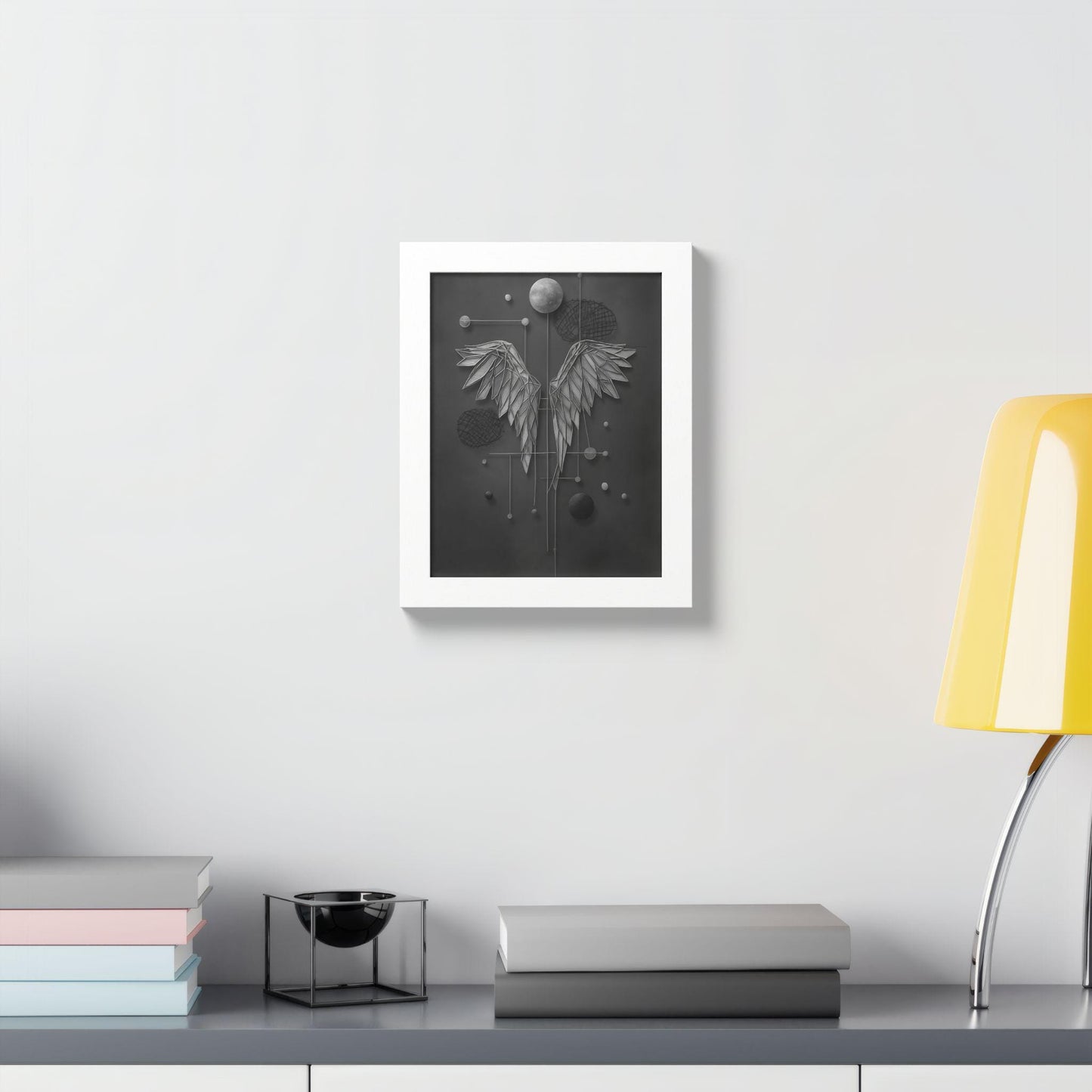 Abstract Framed Wall Art, Abstract Art Decor, Winged Design, Modern Wall Art, Gift for Her, Home Aesthetic