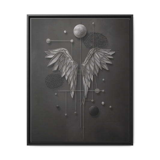 Framed Canvas Art, Modern Wall Decor, Angel Wings Artwork, Home Decoration, Gift for Art Lovers, Thoughtful Housewarming Gift