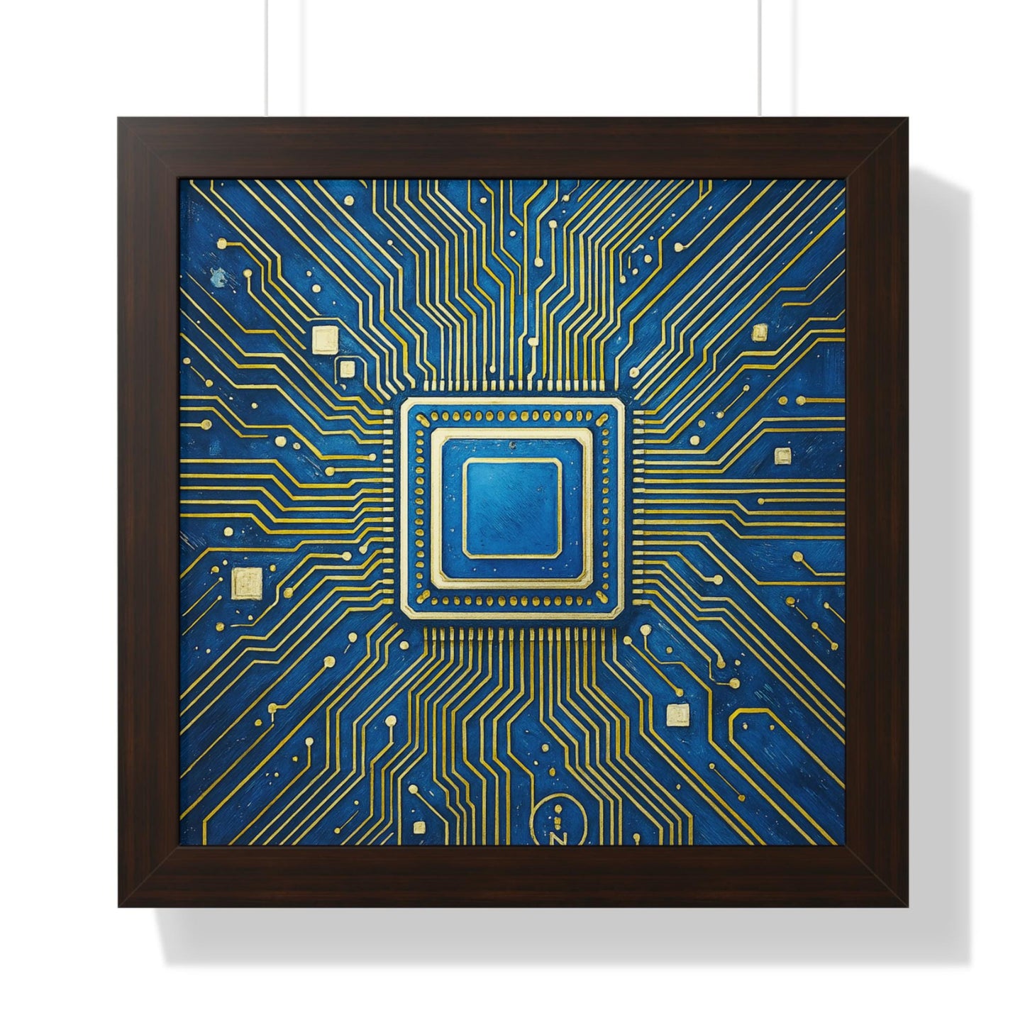 Tech-Inspired Framed Poster Art, Modern Wall Decor, Digital Circuit Artwork, Geek Gift, Tech Enthusiast Decoration, Unique Home Decor