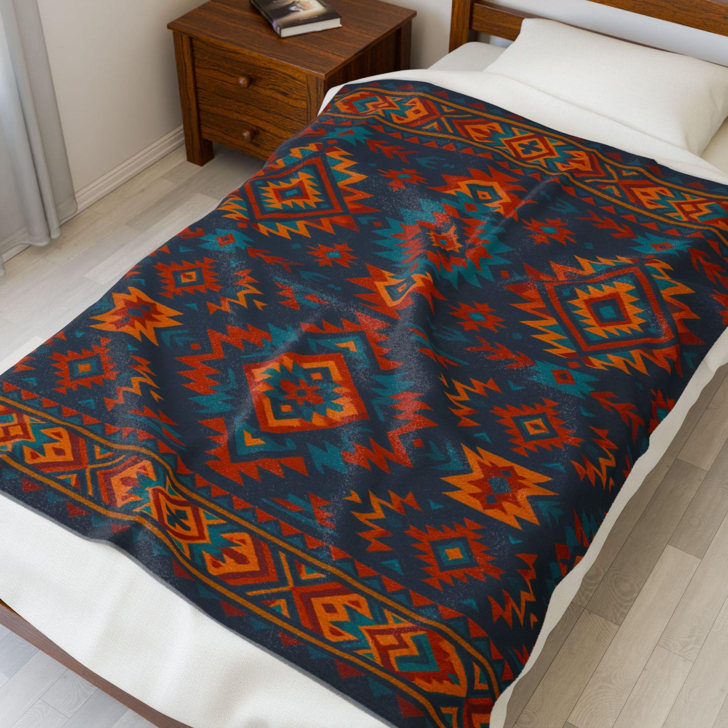 Cozy Tribal Print Velveteen Plush Blanket | Soft Throw for Home Décor, Gift for All Occasions, Warm Blanket for Style and Comfort