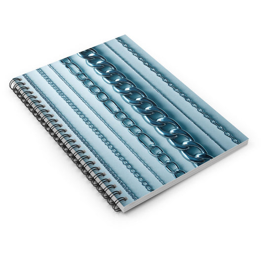 Metallic Chains Spiral Notebook, Journaling, Note-taking, Gift for Students, Office Supplies, Creative Writing