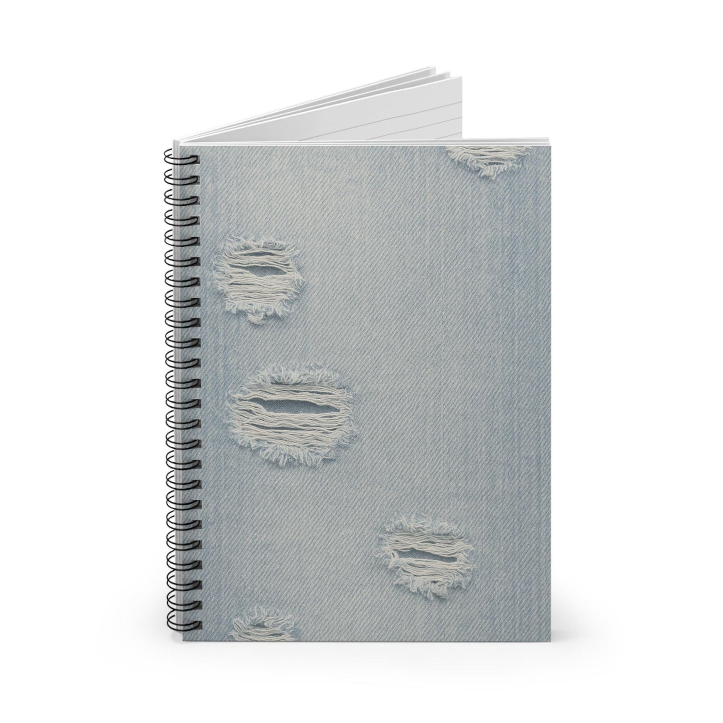 Denim-Style Spiral Notebook - Ruled Line, Casual Note Taking, Journal, Back to School, Gift for Teens, Creative Writing