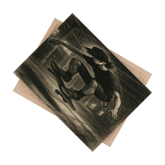 Skaterboy in Motion – Wood Canvas Tile Wall Art