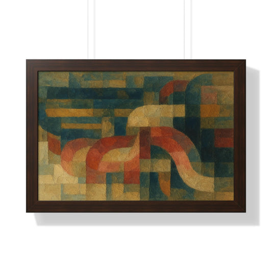 Abstract Geometric Wall Art, Framed Horizontal Art, Modern Home Decor, Living Room Art, Unique Gift for Art Lovers