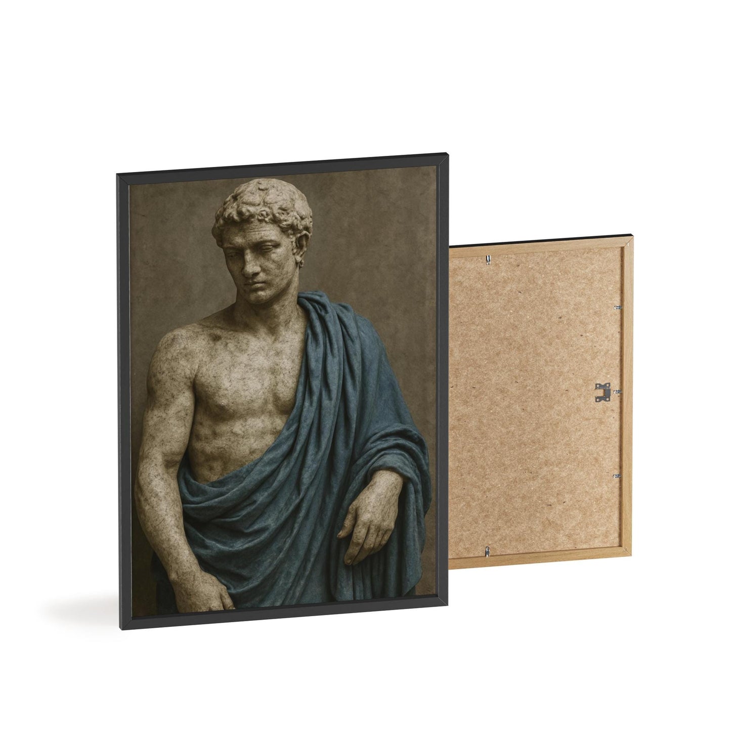 Blue Stature | Classical Statue with Blue Drape | Digital Download Wall Art